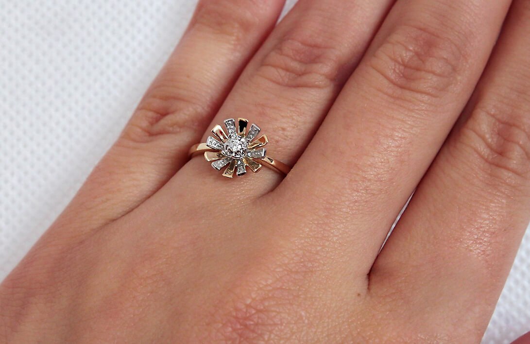 Emaga Złoty pierścionek PXD1876 - Diament